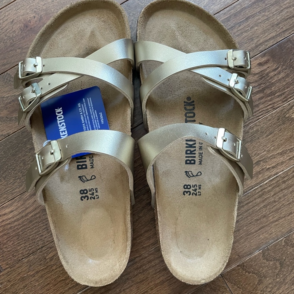 Birkenstock Franca Gold 38 R Size 7 New